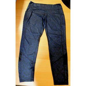 Womens Joe Fresh Active Full Length Ankle Leggings XL Blue Black Activewear Yoga